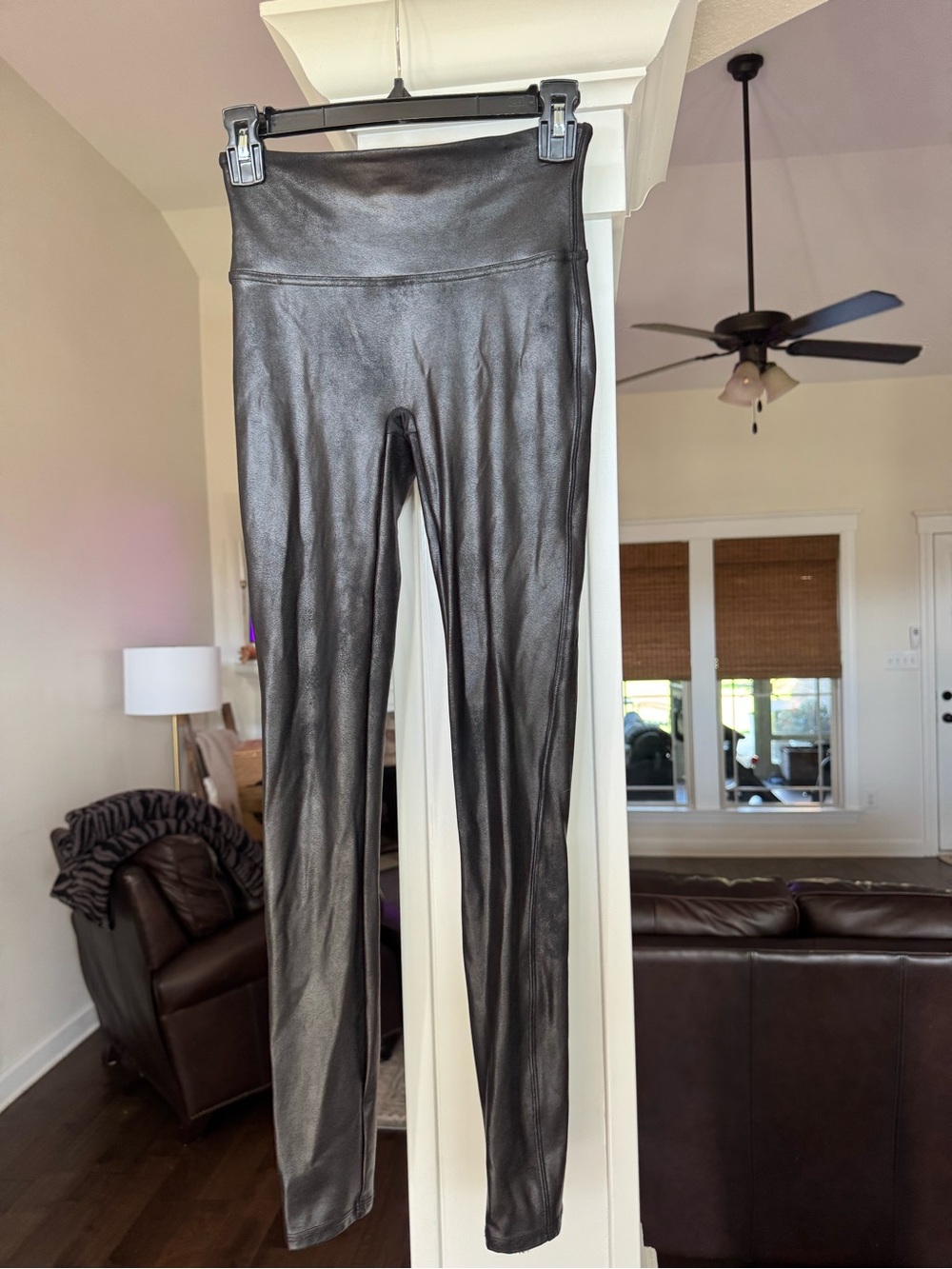 Spanx Black Faux Leather High-Waist Leggings